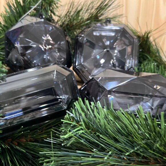 4 Piece Set Jewel Ornament Set Acrylic Gems Christmas Decor Choose Color - Picture 3 of 16